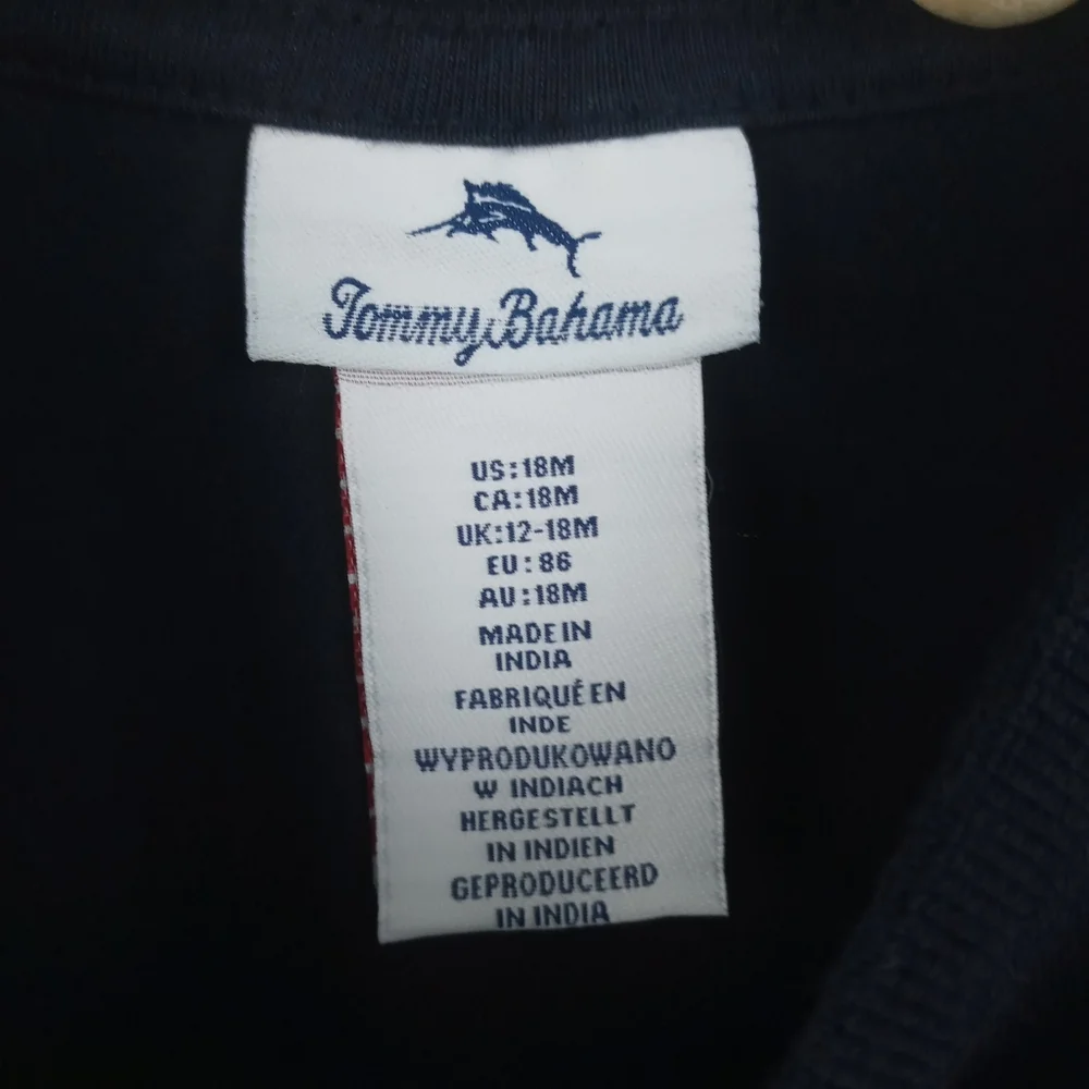 Tommy Bahama boys size 18 mos navy ocean life table tennis design tshirt